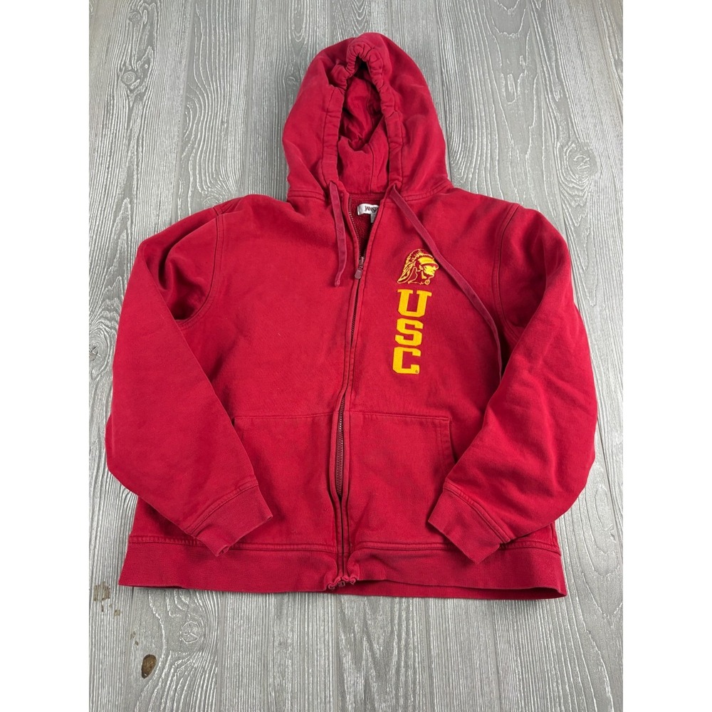 Y2K Jansport USC Trojans Youth Zip Up Red Hoodie Size Large